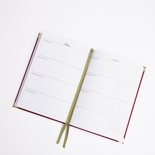 Crimson Weekly Linen Planner