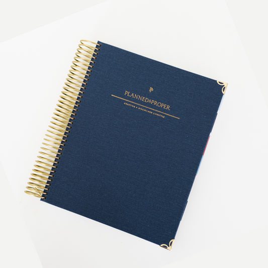 Navy Linen Daily Planner