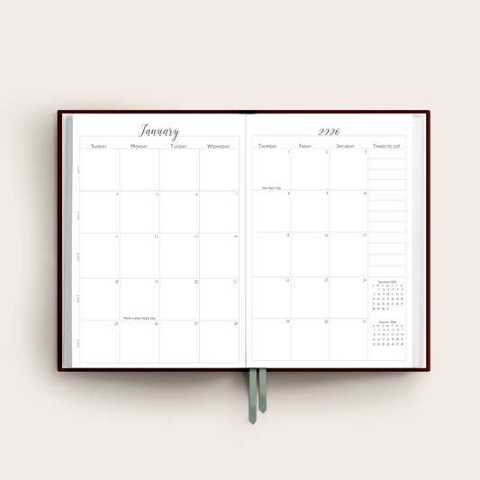 Crimson Weekly Linen Planner
