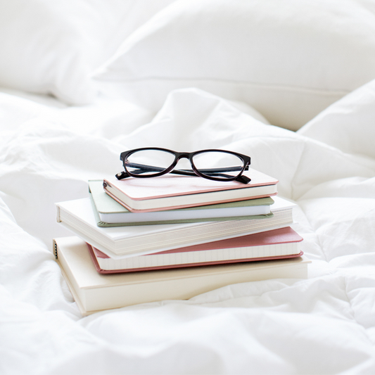 Morning routine setup: journal, Planned and Proper planner, and coffee