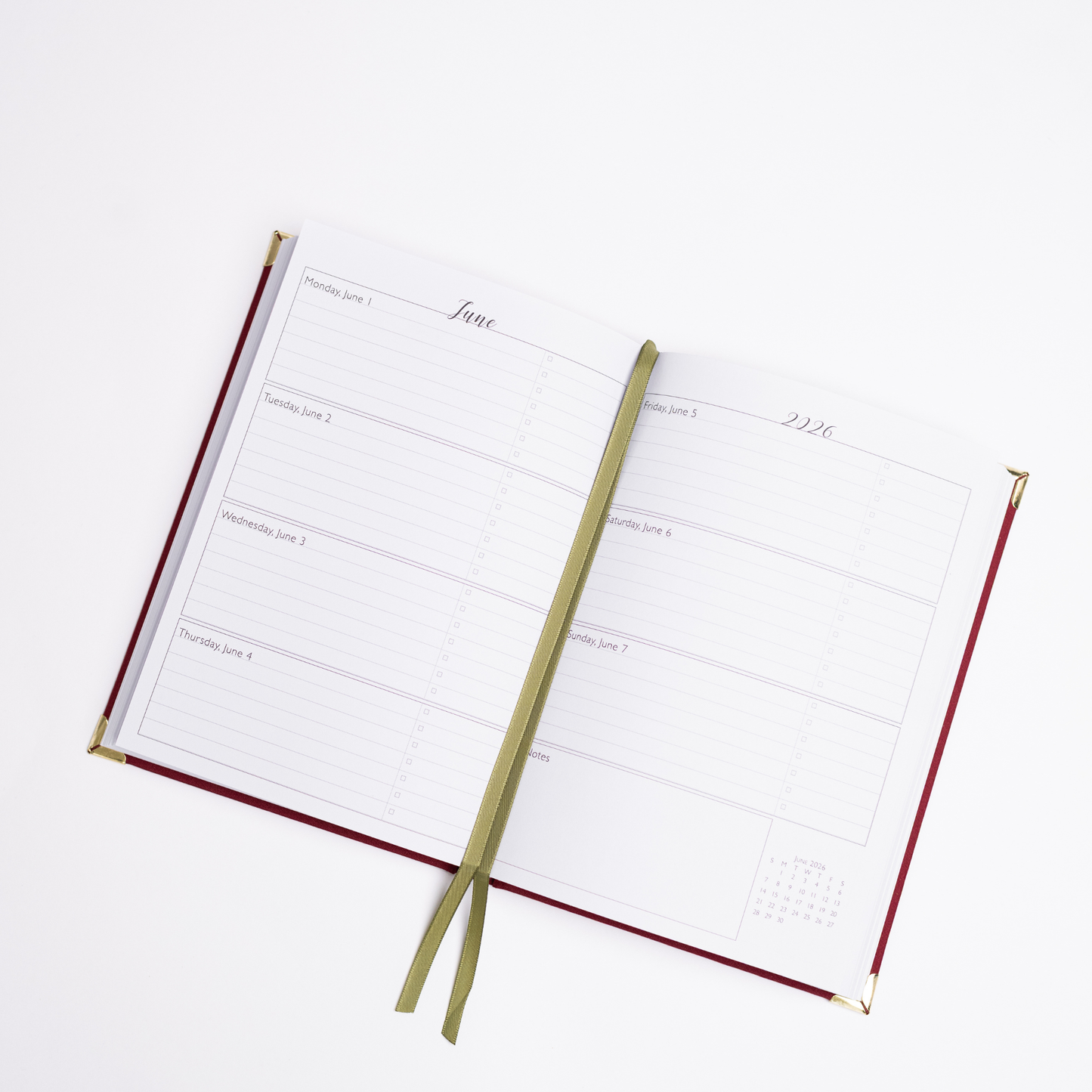 Crimson Weekly Linen Planner