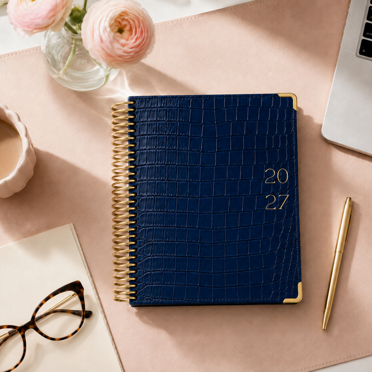 Navy Croc Weekly Planner