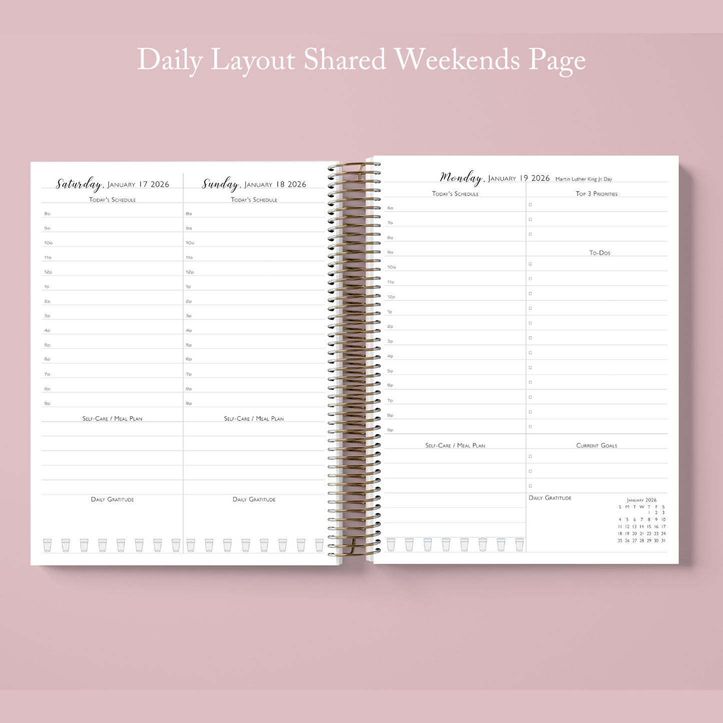 Emerald Linen Daily Planner