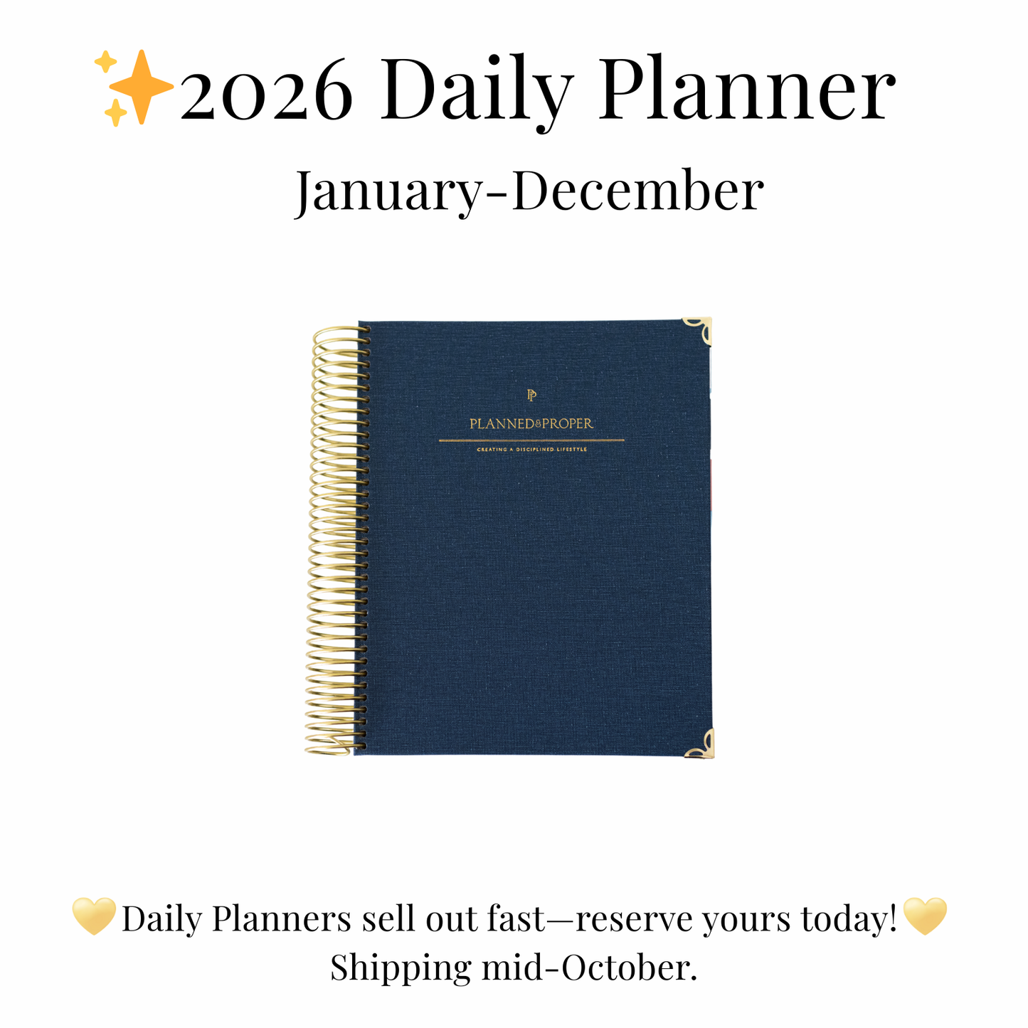 Navy Linen Daily Planner