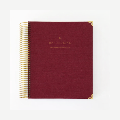 Crimson Linen Daily Planner